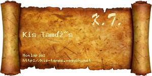 Kis Tamás névjegykártya